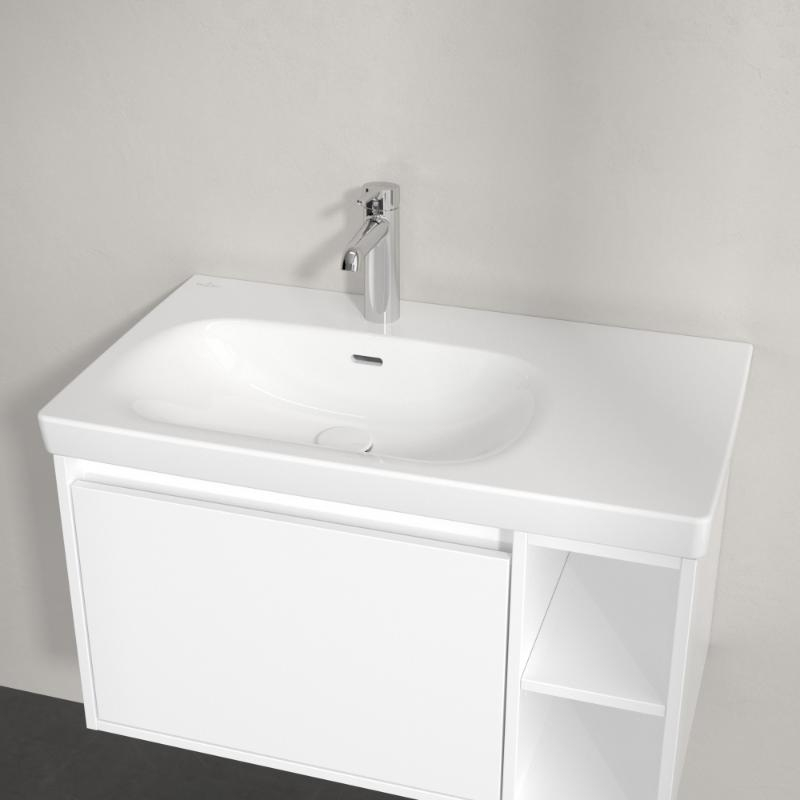 Lavoar suspendat Villeroy & Boch Skyla 80 cm, TitanCeram, CeramicPlus, alb alpin